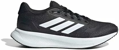 adidas Runfalcon 5 Wide para mujer, zapatillas de running negras y blancas