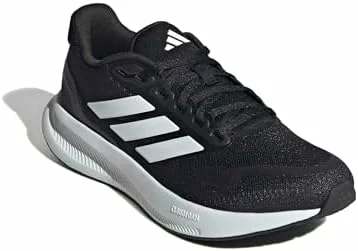adidas Runfalcon 5 Wide para mujer, zapatillas de running negras y blancas