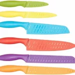 Amazon Basics juego de cuchillos de colores con 12 piezas y fundas