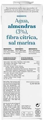 Bebida de almendra sin azúcar YOSOY, pack de 6 litros