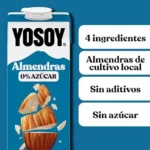 Bebida de almendra sin azúcar YOSOY, pack de 6 litros