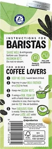 Bebida vegetal de soja Alpro Barista, pack de 8 x 1 l