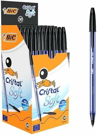 BIC Cristal Soft bolígrafos negros caja de 50