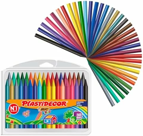 BIC Kids Plastidecor ceras de colores surtidas, 36 unidades