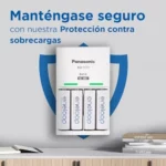Cargador Panasonic eneloop Basic con 4 pilas AAA