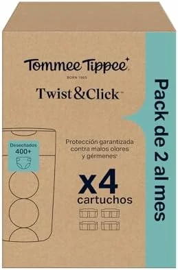 Cartuchos de recambio Tommee Tippee Twist & Click, lote de 4