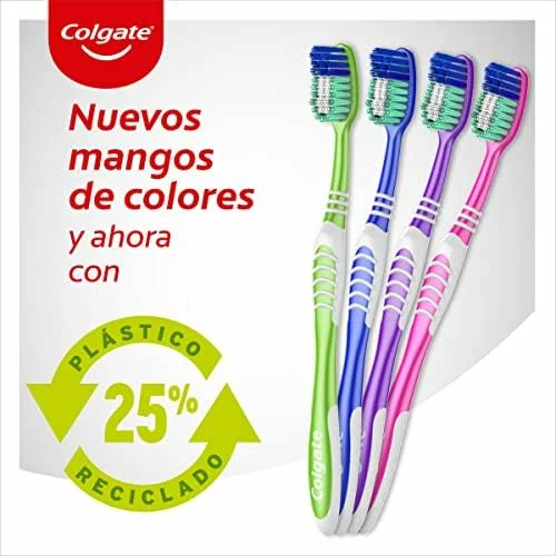 Cepillo de dientes Colgate Extra Clean medio pack 2+2 multicolor