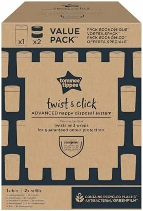 Contenedor de pañales Tommee Tippee Twist & Click con 2 cartuchos