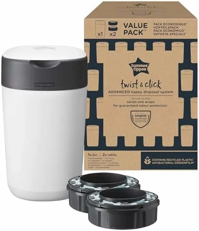 Contenedor de pañales Tommee Tippee Twist & Click con 2 cartuchos