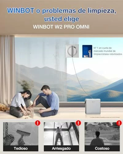 ECOVACS Winbot W2 Pro Omni robot limpiacristales con estación multifunción