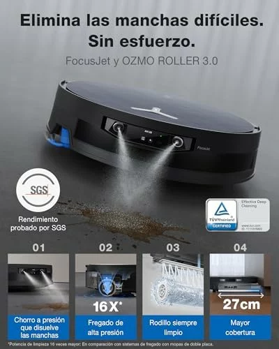 ECOVACS X12 OMNICYCLONE Care Complete Robot Aspirador y fregasuelos,22000pa