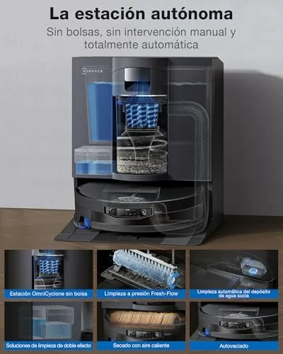 ECOVACS X12 OMNICYCLONE Care Complete Robot Aspirador y fregasuelos,22000pa