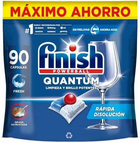 Finish Powerball Quantum All in 1 pastillas lavavajillas 90 unidades