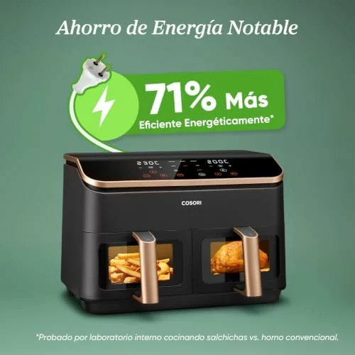 Freidora de aire Cosori 8,5L de doble cesta con ventana
