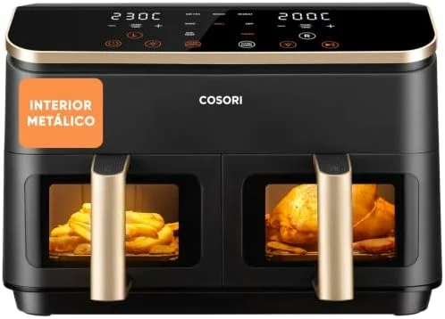 Freidora de aire Cosori 8,5L de doble cesta con ventana