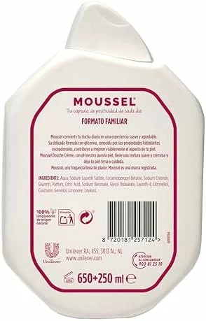 Gel de ducha cremoso Moussel 650 ml + 250 ml gratis 3×2 por 9,72 euros