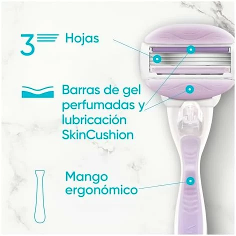 Gillette Venus ComfortGlide Breeze, maquinilla de afeitar para mujer con 6 recambios