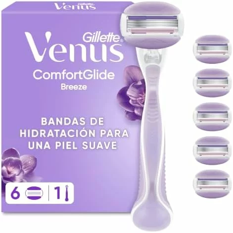 Gillette Venus ComfortGlide Breeze, maquinilla de afeitar para mujer con 6 recambios