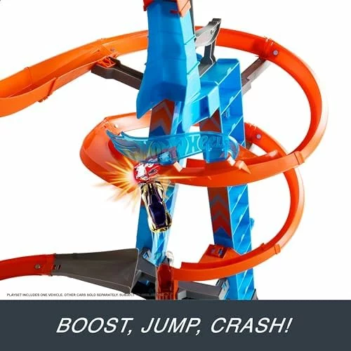 Hot Wheels Sky Crash Tower pista con coche de juguete