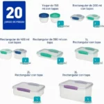 Juego de 20 recipientes herméticos Sistema