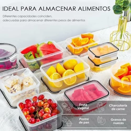 Juego de 48 recipientes herméticos para alimentos 3×2