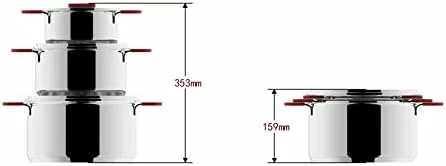 Juego de ollas de inducción Amazon Basics de acero inoxidable, 3 piezas