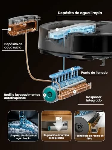 Lefant M210 Omni robot aspirador y fregasuelos antienredos