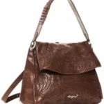 Mochila Desigual marrón de efecto piel