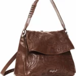 Mochila Desigual marrón de efecto piel