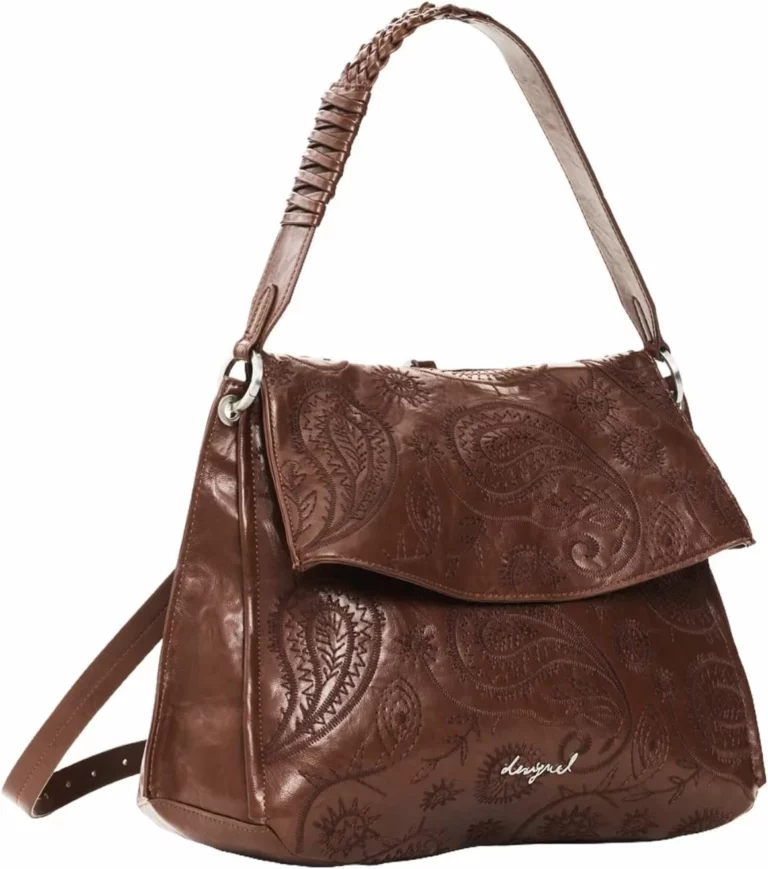 Mochila Desigual marrón de efecto piel