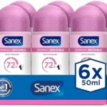 Pack 6 roll-on Sanex Dermo+ Invisible antitranspirante 72 h