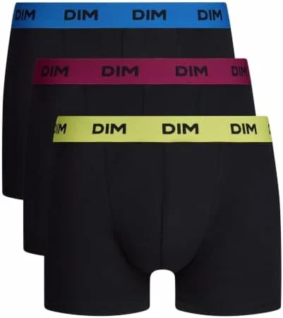 Pack de 3 bóxers Dim de algodón con cintura de colores