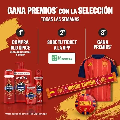 Pack Old Spice Captain desodorante en barra para hombre 2 x 50 ml + gel y champú 2 x 400 ml