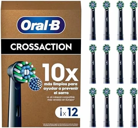 Recambios originales Oral-B CrossAction negros, pack de 12