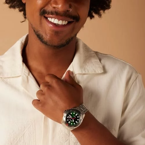 Reloj automático Lorus para hombre en acero plata y verde