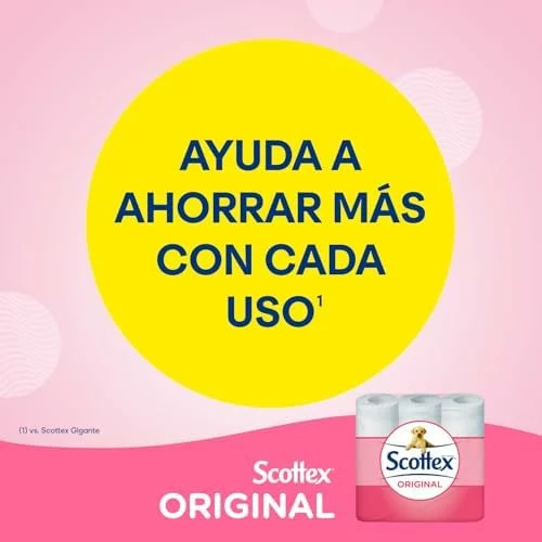 Scottex Original papel higiénico 96 rollos, 6 packs de 16