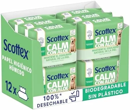 Scottex papel higiénico húmedo Aloe Vera 12 packs