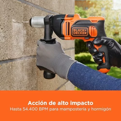 Taladro percutor BLACK+DECKER 850W con 6 brocas y caja