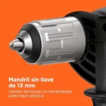 Taladro percutor BLACK+DECKER 850W con 6 brocas y caja