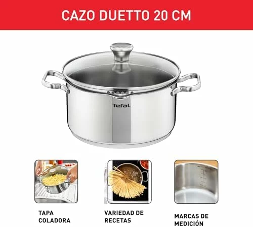 Tefal Duetto cacerola de acero inoxidable 20 cm
