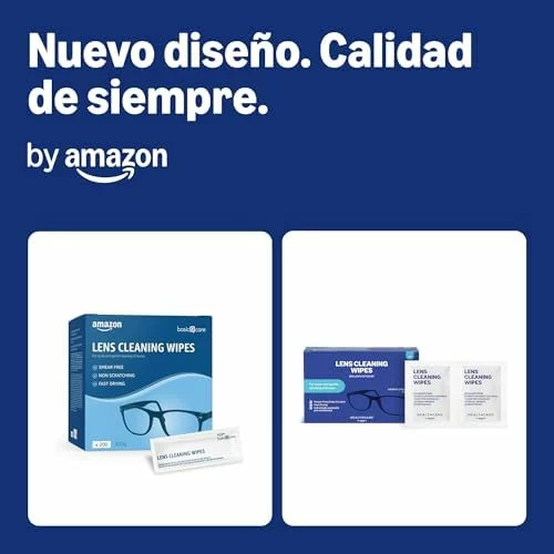 Toallitas limpiadoras para lentes Healthcare by Amazon, 180 unidades
