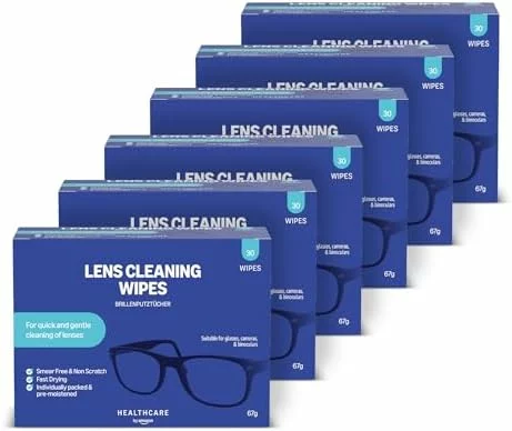 Toallitas limpiadoras para lentes Healthcare by Amazon, 180 unidades