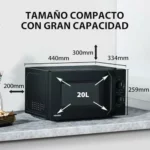 Toshiba MW2-MG20P(BK) Forno micro-ondas 20 L, brilho 700W/1000W, com crispy grill e função de cozedura comb