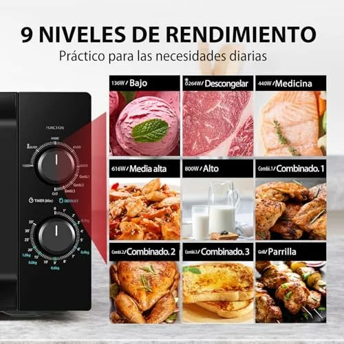 Toshiba MW2-MG20P(BK) Forno micro-ondas 20 L, brilho 700W/1000W, com crispy grill e função de cozedura comb
