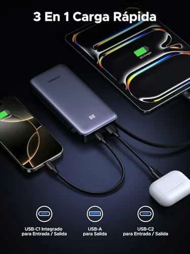 UGREEN Nexode 45W Power Bank 20000mAh Batería Externa Portátil Carga Rápida