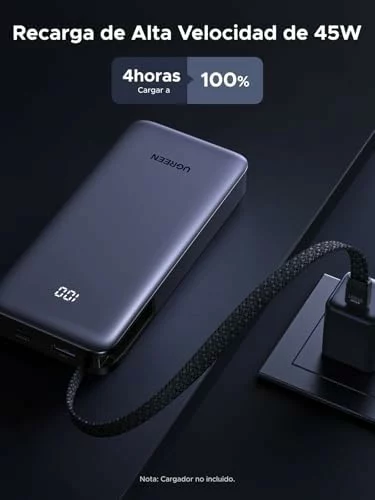 UGREEN Nexode 45W Power Bank 20000mAh Batería Externa Portátil Carga Rápida