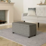 Amazon Basics banco acolchado con almacenamiento gris oscuro 42x91x43 cm