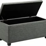 Amazon Basics banco acolchado con almacenamiento gris oscuro 42x91x43 cm