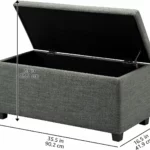 Amazon Basics banco acolchado con almacenamiento gris oscuro 42x91x43 cm