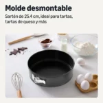 Amazon Basics Molde Desmontable Antiadherente, Apto para Lavavajillas y Horno, 25,4cm